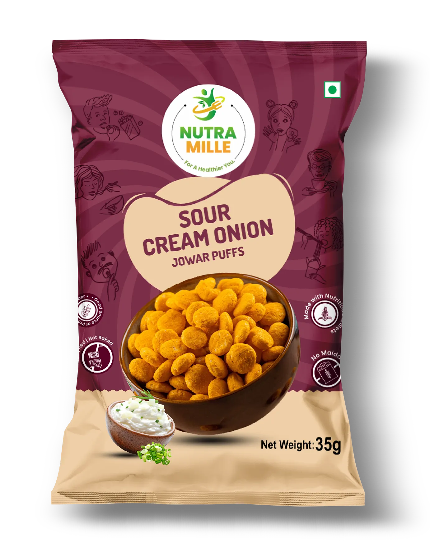 Sour Cream Onion (Jowar Puffs)